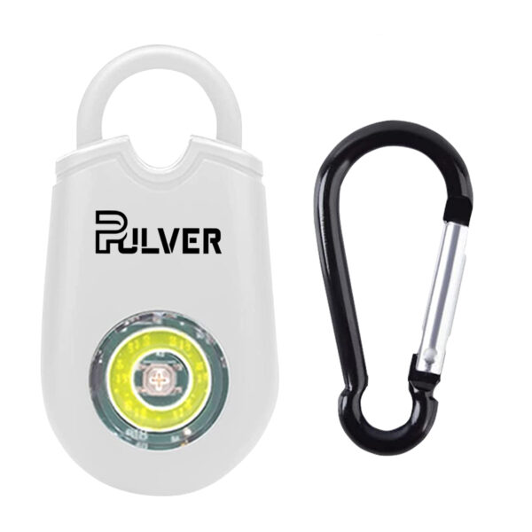 Pulver – Zelfverdediging sleutelhanger – alarm – 130Db – LED – veiligheid alarm – persoonlijk alarm – Senioren alarm – Vrouwen wit ( (3)