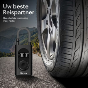 Pulver® - Elektrische pomp - Oplaadbaar & Draagbaar - Luchtcompressor - Elektrische Fietspomp - Ballenpomp – met druk meter - Zaklamp & Powerbank functie - 4000 MAH - Afbeelding 2