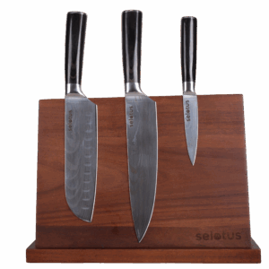 Selotus® - Professionele 3-delige Messenset - 20 cm Koksmes, 18 cm Santoku Mes, 9 cm Schilmes - Vlijmscherpe Roestvrijstalen Messen