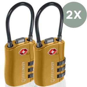 ADVNTravel® - Reisslot - Slot - TSA kofferslot - tasslot - Hangslot - 3 Cijferig - Cijferslot - 2 stuks - Geel