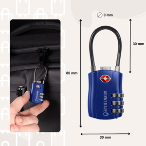 ADVNTravel® - Reisslot - Slot - TSA kofferslot - tasslot - Hangslot - 3 Cijferig - Cijferslot - 2 stuks - Blauw - Afbeelding 3