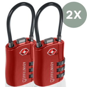 ADVNTravel® - Reisslot - Slot - TSA kofferslot - tasslot - Hangslot - 3 Cijferig - Cijferslot - 2 stuks - Rood