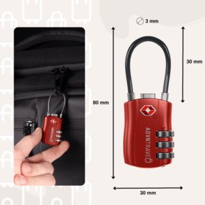ADVNTravel® - Reisslot - Slot - TSA kofferslot - tasslot - Hangslot - 3 Cijferig - Cijferslot - 2 stuks - Rood - Afbeelding 3